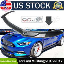 Fits 15-17 Ford Mustang GT500 Style Carbon Fiber Look Front Bumper Lip Spoiler picture