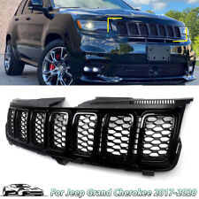 For 2017-2020 Jeep Grand Cherokee Front Bumper Upper Grille Gloss Black Trim US picture