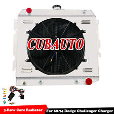 3-Row Core Radiator Shroud Fan For 68-74 Dodge Challenger Charger Plymouth US picture