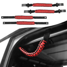 Red Front&Rear Paracord Roll Bar Grab Handles For Jeep Wrangler JL 2024 4Door picture