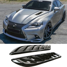 2x Universal Gloss Black Racing Front Hood Side Vent Cover Scoop Trim picture