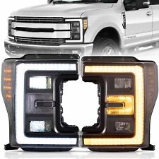 Pair LED Headlights For 2017-2019 Ford F250 350 450 F550 Super Duty Dynamic Turn picture