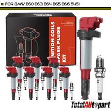 8x Red Ignition Coil & IRIDIUM Spark Plug Kits for For BMW 545i 2004-2005 Morgan picture