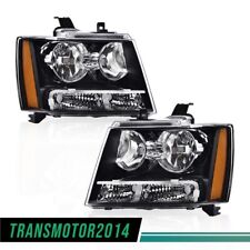 2Pcs Amber Corner Black Headlights Fit For 07-14 Chevy Avalanche Tahoe Suburban  picture