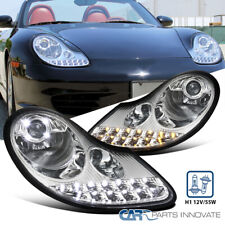 Fits Porsche 986 Boxster 996 911 Clear LED+Signal Projector Headlights Fog Lamps picture