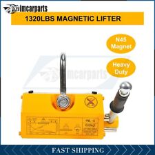 1X 600KG / 1320lb Magnetic Lifter Lifting Hoist Crane Yellow 1pcs picture