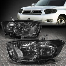 FOR 08-10 TOYOTA HIGHLANDER PAIR SMOKED HOUSING CLEAR CORNER HEADLIGHT HEAD LAMP picture