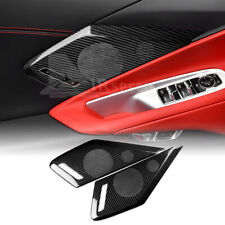 Black Door Sound Speaker Cover REAL HARD Carbon Fiber For Corvette C8 20-2023 picture