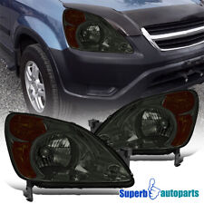 For 2002 2003 2004 Honda CR-V Smoke Headlights Lamps OE Replacement Assembly L+R picture