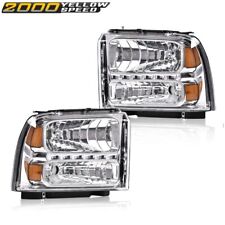 Chrome Headlights Lamp Fit For 2005-2007 Ford F250 F350 F450 F550 Super Duty New picture