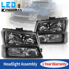 For 03-06 Chevy Silverado Avalanche Black Clear Headlights + Bumper Signal Lamps picture