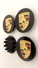76mm Porsche Center Caps GLOSS Black CONCAVE  New(PRICE = SET OF 4 ) 'N picture