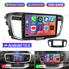 64GB Android 13 Car Stereo Carplay Radio GPS Player For Honda Accord 9 2013-2017 picture