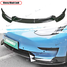 For Tesla Model Y 2020-2024 Glossy Black ABS Front Bumper Lip Spoiler Splitter picture