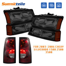 Black Headlights & Tail Lights For 2003-2007 Chevy Silverado 1500 2500 3500HD picture