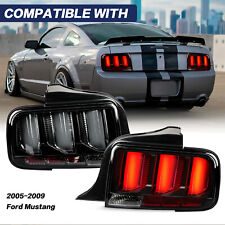 Tail Lights W/Sequential LED Lamps Rear Brake Smoked Tube For 05-09 Ford Mustang picture