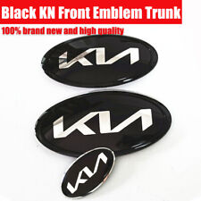 3X Black KN Front Emblem Trunk WITH Pins Steering Badge For K5 K3 FORTE OPTIMA picture
