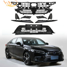 For 2022-2023 Honda Civic Front Bumper Upper&Lower Grille +Headlight Eyelid Set picture