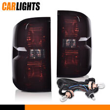 Fit For 2014-19 Chevy Silverado 1500 Pair Smoke Tail Lights Brake Lamps w/ Bulbs picture