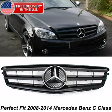 Black Sport Front Grille Grill For 2008-2014 Mercedes-Benz W204 C200 C350 C180 picture