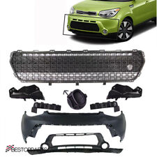 For Kia Soul 2014-16 Front Bumper Cover/Lower Grille W/Towing Cover Bracket 8Pcs picture