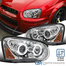 Fit 04-05 Subaru Impreza WRX LED Dual Halo Clear Projector Headlights Left+Right picture