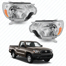 For 2012 2015 Toyota Tacoma Chrome Halogen Headlight Assembly Left Right Pair picture