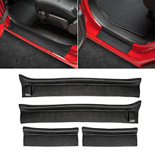 4 For 2018-2024 Jeep Wrangler Gladiator Door Sill Guards Entry Scuff Plate Cover picture