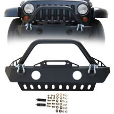 PICKOOR Front Bumper w/ Fog Light Holes and Skid Plate For Jeep Wrangler picture