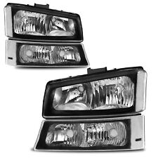 For 2003-2007 Chevy Silverado Avalance 1500 Black Headlight + Signal Bumper Lamp picture