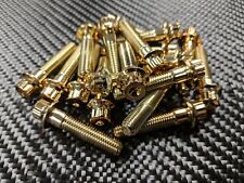 (160) M7 x 1 x 31mm Gold 12 Point Wheel Bolts & Nuts for 2/3 piece wheels picture