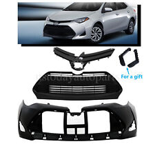 Front Bumper Cover+Upper Lower Grill For 2017-2019 Toyota Corolla L LE XLE CE picture