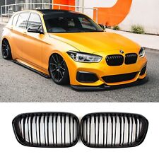 Gloss Black Dual Slat Front Kidney Grille Grill 15-17 BMW F20 / F21 LCI 1-Series picture