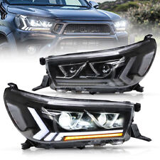VLAND Projector LED Headlights For Toyota Hilux /Vigo 2015-2020 W/Animation DRL picture