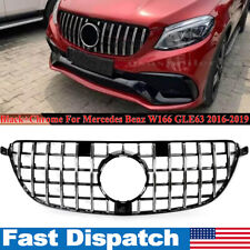 Black+Chrome Front Bumper Grille Grill For Mercedes Benz AMG W166 GLE63 2016-19 picture