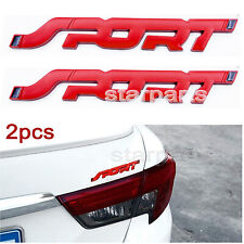2pcs Decals Sticker 3D Red Metal Sport Racing Logo Car Trunk Fender Emblem Badge picture