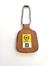 Vintage OPEL GM Enamel Badge Brown Leather Car Key Fob Keychaine Rare picture