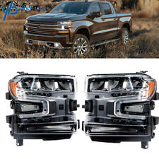 LED Pair Headlights For 2019-2020 Silverado 1500 Right+Left Side Black Housing picture