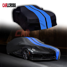 Blue/Black Indoor Car Cover Stain Stretch Dustproof For Chevrolet Corvette picture