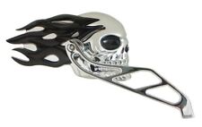 NEW CHROME FLAMING SKULL MIRRORS FOR HARLEY DAVIDSON  picture