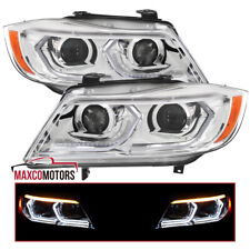 Projector Headlights Fits 2006-2011 BMW E90 E91 325i 328i Sedan Dual 3D LED Tube picture