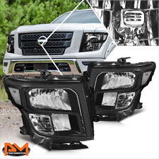 For 16-24 Nissan Titan XD OE Style Black Housing Clear Corner Headlights Lamps picture