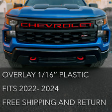 Overlay Grill Letters Inserts 2022 2023 2024 Silverado Red picture