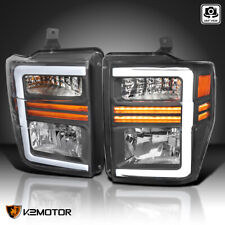 Black Headlights Fits 2008-2010 Ford F250 F350 F450 SuperDuty LED Sequential picture