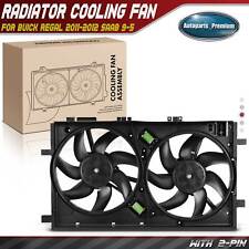 Dual Radiator Cooling Fan Assembly w/ Shroud for Buick Regal 2011-2012 Saab 9-5 picture