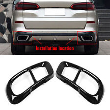 2pcs Black Rear Exhaust Muffler Tail Pipe Cover Trim For BMW X5 G05 X7 G07 19-21 picture