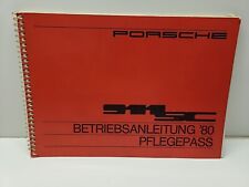 1980 Porsche 911 SC GERMAN Owners Manual - Original Betriebsanleitung Pflegepass picture