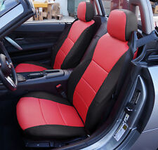 IGGEE CUSTOM SEAT COVERS FOR BMW Z4 2003-2008 BLACK/RED FULL SET picture