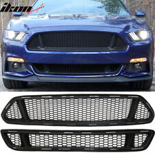 Fits 15-17 Ford Mustang IKON Style Front Upper Lower Mesh Grille Unpainted PP picture