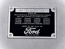 Stamped Ford Car or Pickup Truck DATA PLATE  1942 1946 1947 1948 picture